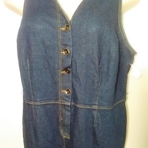 Denim cropped jumpsuit